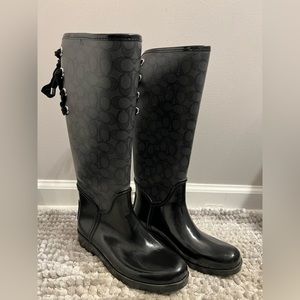 Coach rubber rain boots size 7